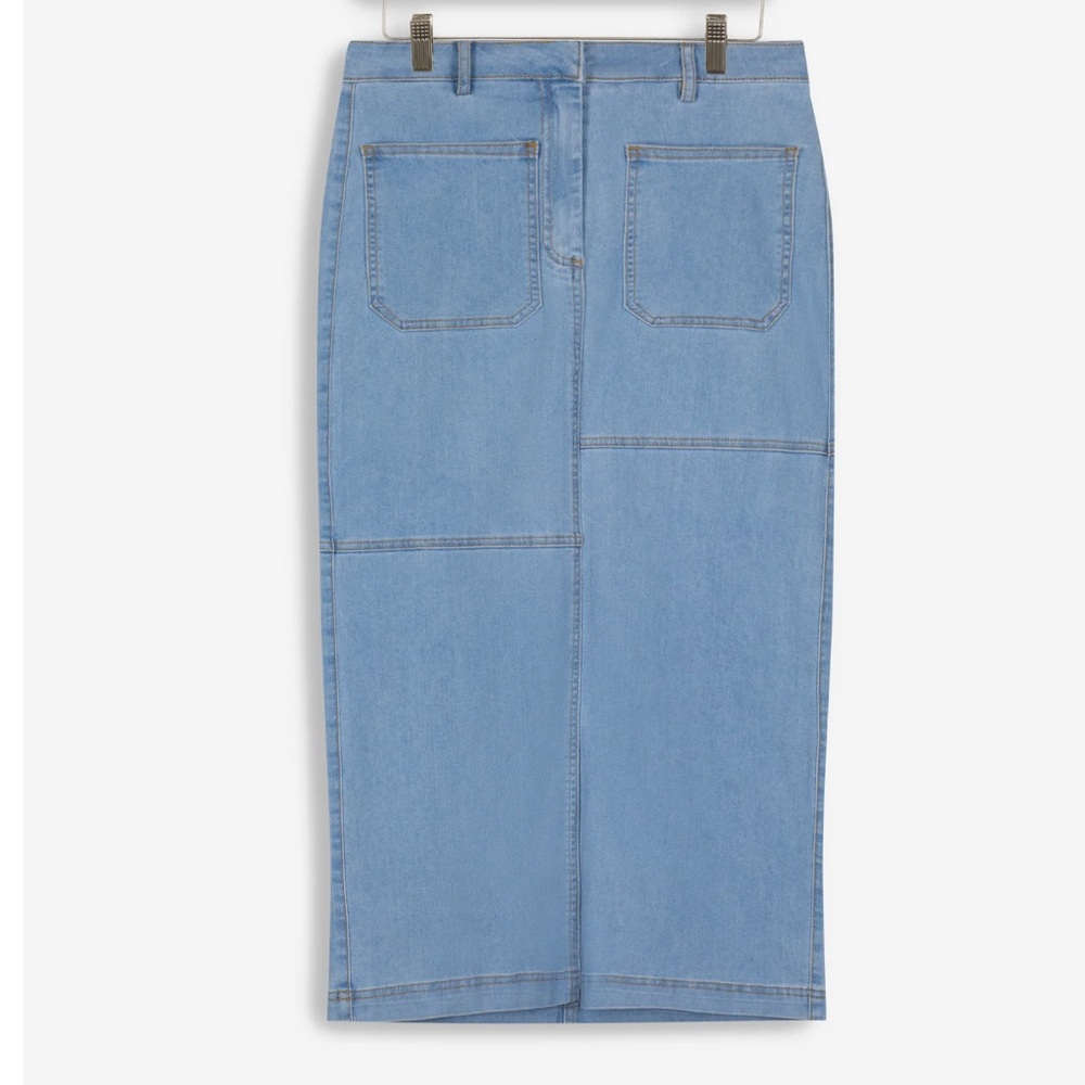 Blue A-Line Maxi Skirt for Casual Wear